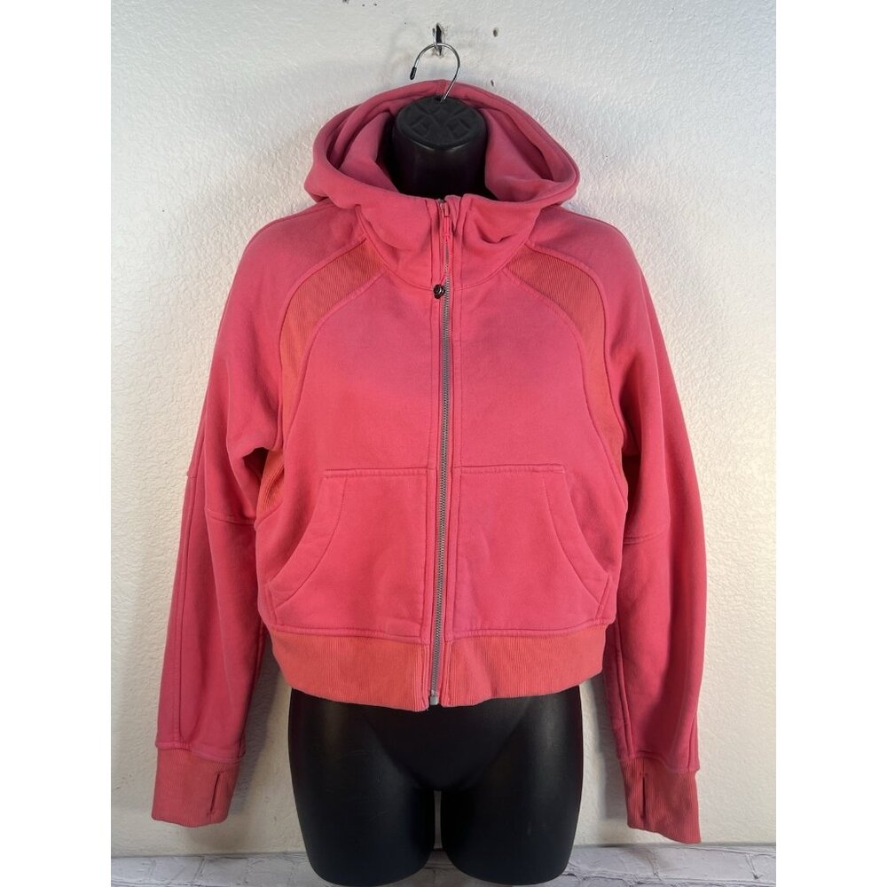 Lululemon Scuba Full Zip Cropped Hoodie In Lip Gloss Pink Size S/XS excellent - Picture 9 of 11